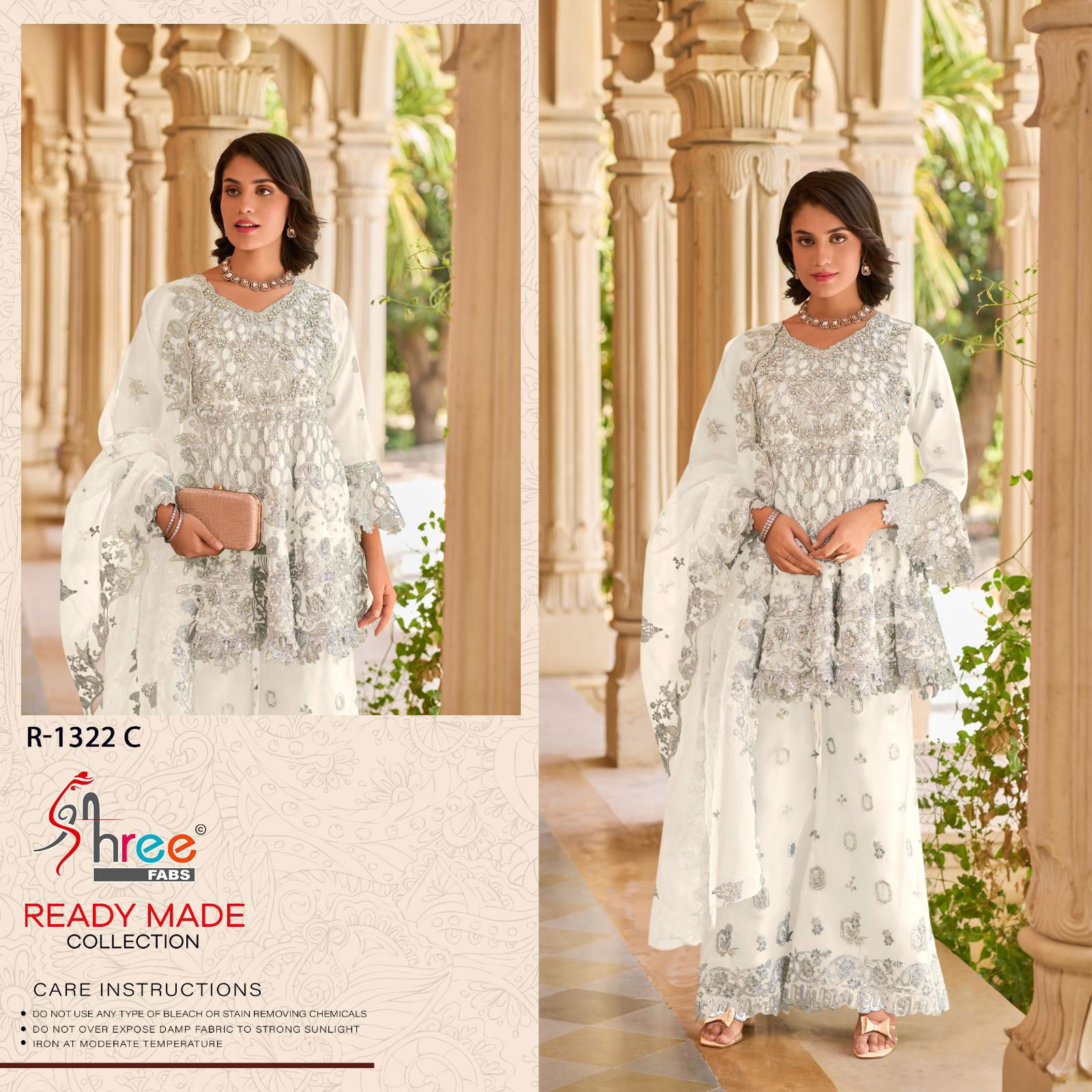 R 1322 By Shree Fabs Organza Readymade Suits Wholesale Shop In Surat